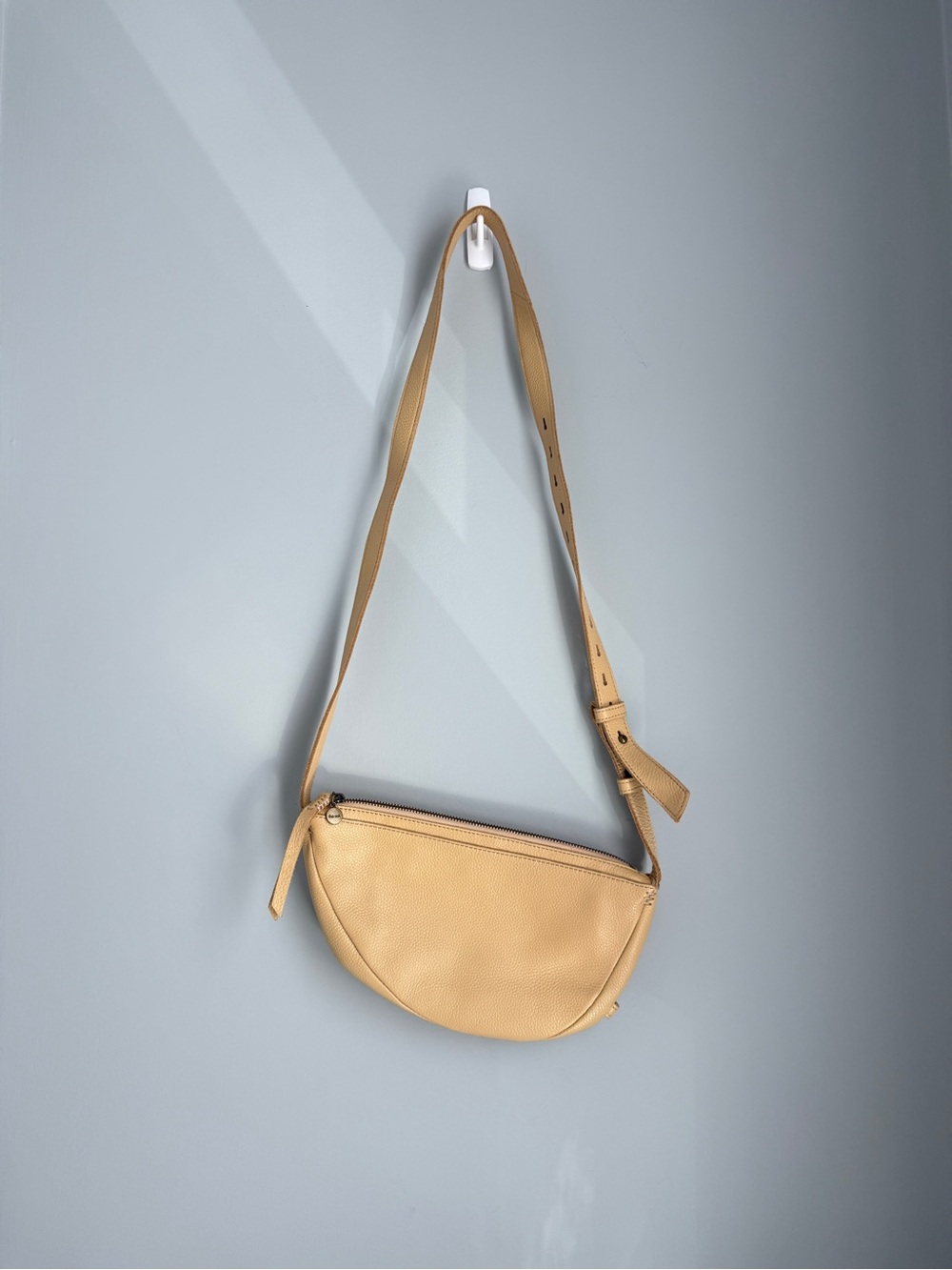 The Sak Tess Sling Bag Crossbody Buttercup Yellow Pebble Leather Adjustable Zip